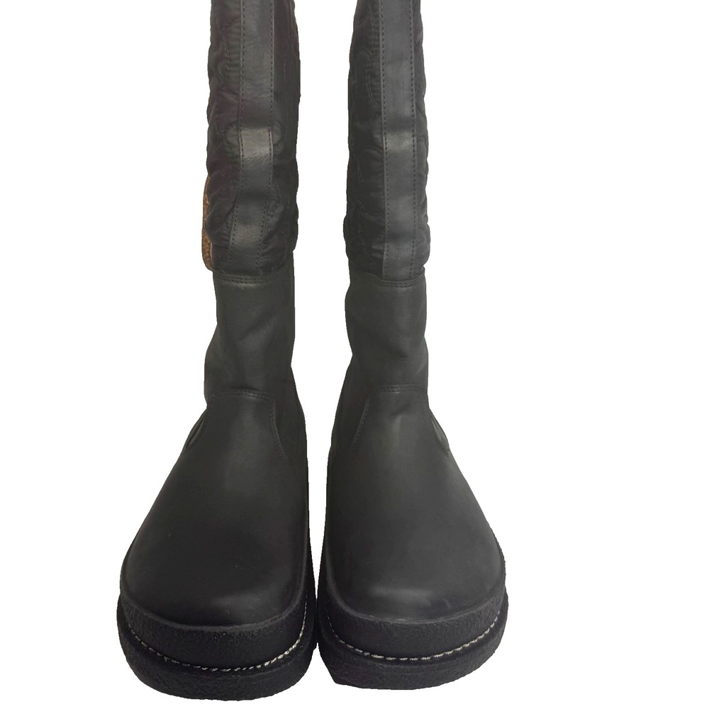 Birkenstock Iskut Boots Black Leather Quilted Fleece-Lined Women's 7 EU 38 - Picture 9 of 9